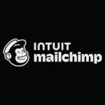 Mailchimp logo on a black background, used by the best freelance digital marketer in Dubai.